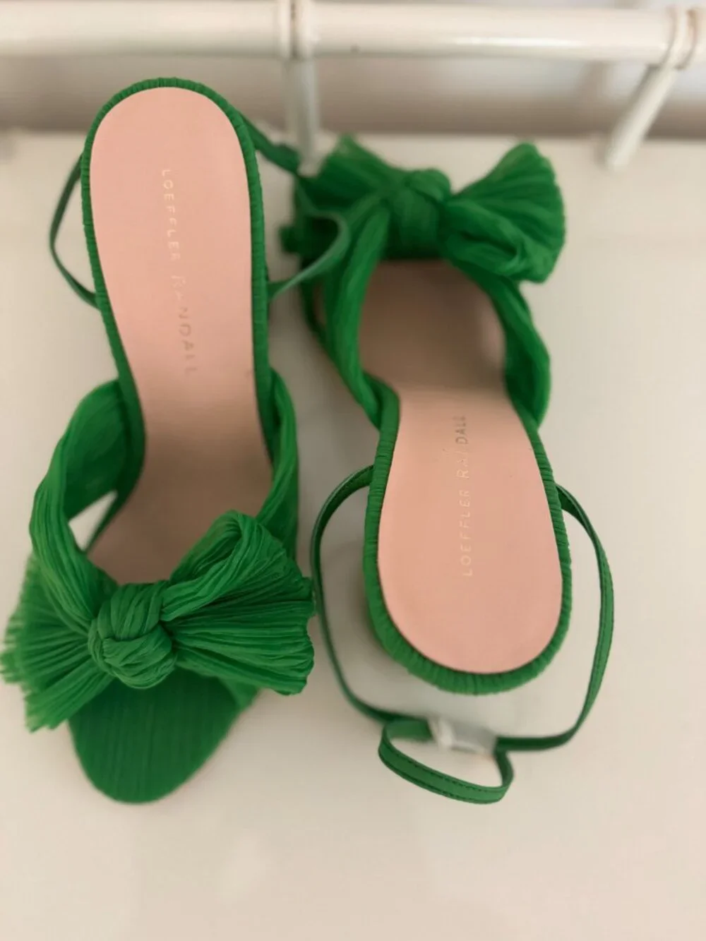 Loeffler Randall Camellia Green Pleated Bow Heel